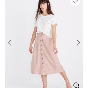 Madewell Button-Front Patio Midi Skirt 2